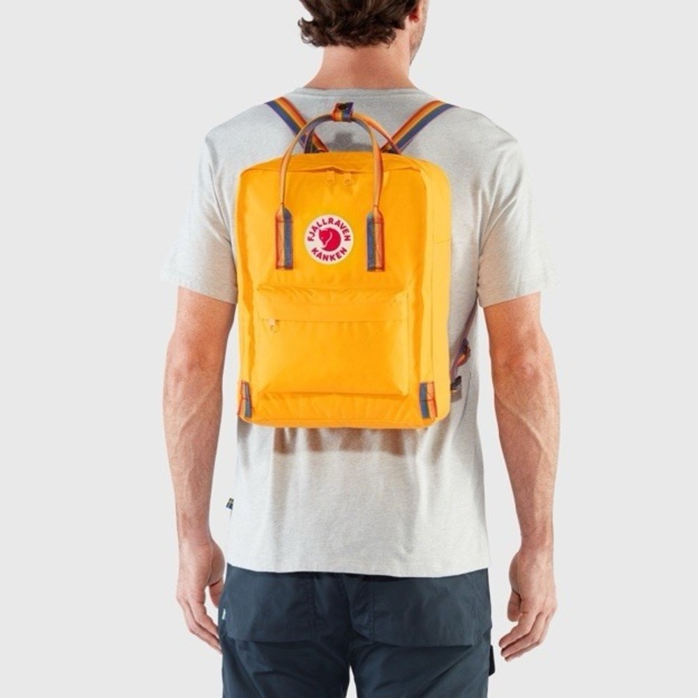 Fjall Raven Kanken Rainbow Water Resistant Laptop BackPack Yellow